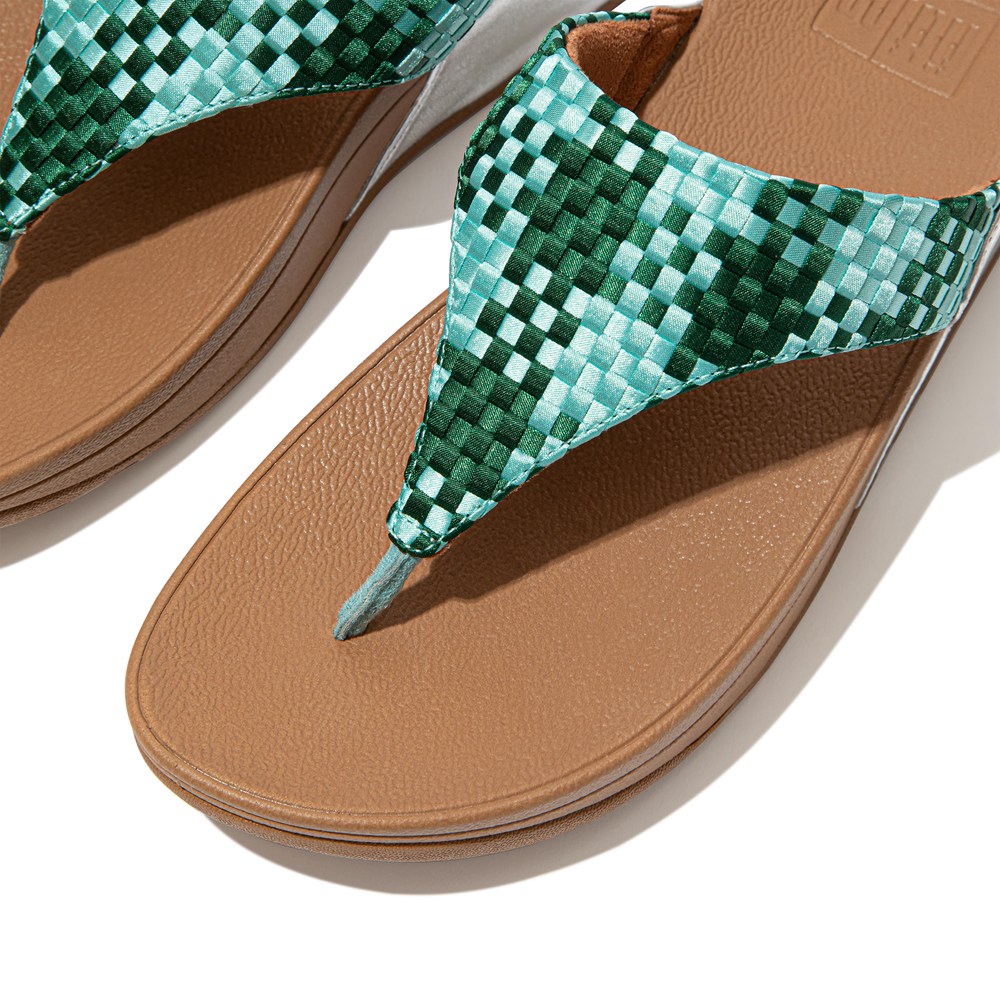 Fitflop Womens Sandals Mint Green - Lulu Silky-weave Toe-post - GK3897025